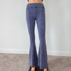 Urban Outfitters Out From Under Blue Mineral Wash Flare Leggings Small Petite